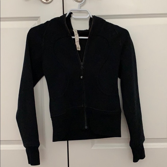Lulu Lemon Black Zip-down Hoodie, Size 2 - Picture 1 of 5
